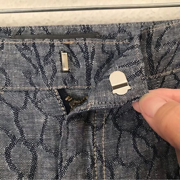 Anthropologie Bari Jacquard embroidered jogger ankle pants L - Picture 4 of 9